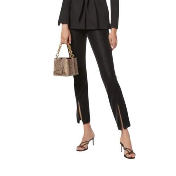 Good American The Croc Exec Black High Waist Faux Leather
Pants SZ 4 - Picture 1 of 16
